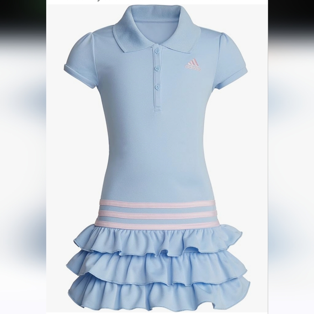 Adidas Toddler Blue Polo Athletic Dress With Logo 3T